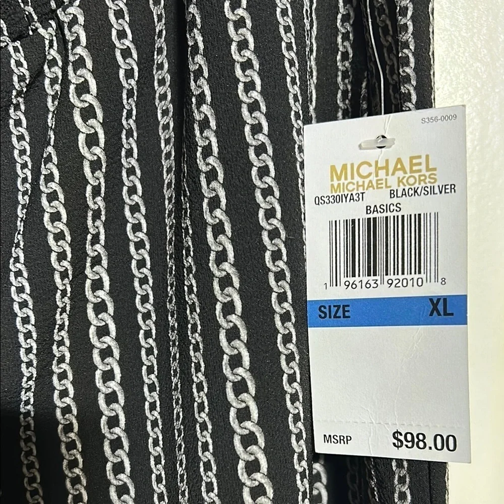 Michael Kors Wide Leg Black and White Pinstripe Pants